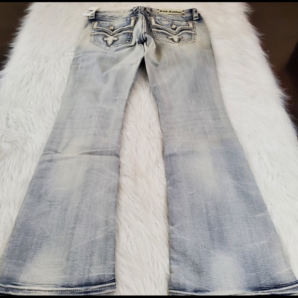 NWT Rock Revival Acid Blue Bootcut Jeans Size 25 - Picture 11 of 16